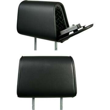 Headrest Set - Black Leatherette - Passenger + Driver Seats