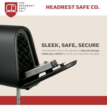 Black Leatherette Headrest Set for Passenger + Driver