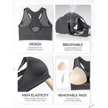 FITTIN 4-Pack High Impact Racerback Sports Bras