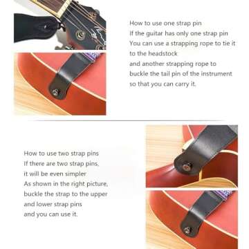 Widened Polyester Printed Guitar Strap for Standard Size Folk Guitars/Electric Guitars/Bass/Classical Guitars