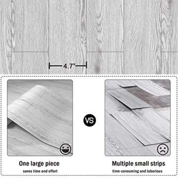 Oxdigi Peel and Stick Vinyl Flooring Roll 23"x 118"/19 Sq.Ft, Thicken Self Adhesive Vinyl Floor Tiles Wood Plank Flooring Waterproof Wear-resistant for any Room, Easy DIY Floor Coverings, White-Washed