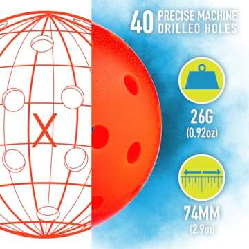 Franklin Sports Outdoor Pickleballs - X-40 Pickleball Balls - USA Pickleball (USAPA) Approved - 3 Pack Outside Pickleballs - Ember - US Open Ball