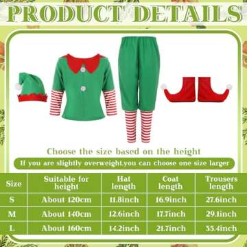 Geyoga Kids Christmas Costumes with Hat and Shoes