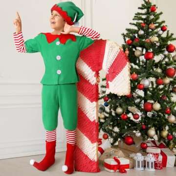 Geyoga Kids Christmas Costumes with Hat and Shoes