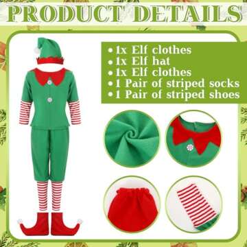 Geyoga Kids Christmas Costumes with Hat and Shoes