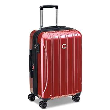 DELSEY Paris Helium Aero Hardside Expandable Luggage with Spinner Wheels, Brick Red, Carry-On 21 Inch