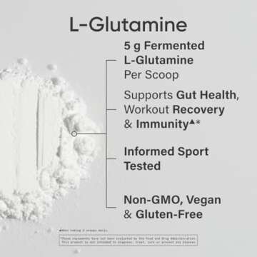 Sports Research L-Glutamine - Workout Recovery, Immune Health & Gut Health Support - 5 G Per Serving - 17.64 Oz