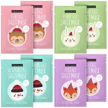 Freeman Face Mask Skin Care Gift Set, Self Care Beauty, Animal Sheet Masks, Set of 8