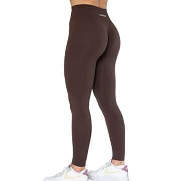 AUROLA Dream Collection Workout Leggings for Women High Waist Seamless Scrunch Athletic Running Gym Fitness Active Pants Java Coffee S