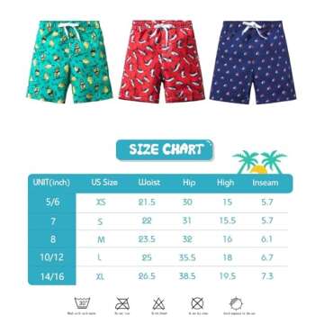 Rolimaka 3 Pack Boys Swim Trunks with Mesh Lining