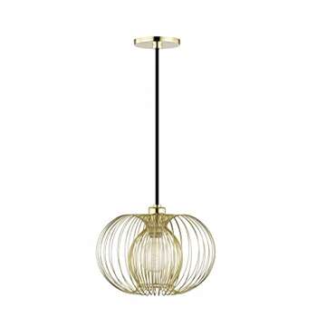 Mitzi H181701S-PB Jasmine - 1 Light Pendant 9.5 inches Tall and 12 inches Wide - Polished Brass Finish