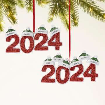 2024 Family Personalized Ornament - 4 Names