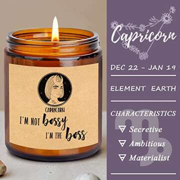 Funny Birthday Gifts for Women Men, Unique Capricorn Candle Bday Gifts for Best Friends Woman Man Mom Sister Girlfriend 21st 30th 40th 50th, Fun Present for Grandma Wife Husband Frendship Ideas