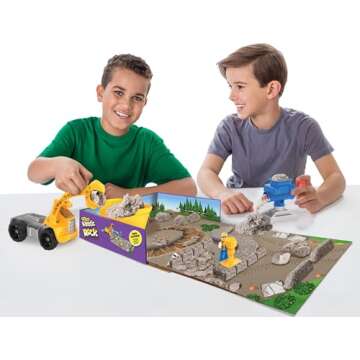 Kinetic Rock - Rock Crusher Toy Kit with Construction Tools, for Ages 3 & Up