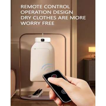 Portable Clothes Dryer，Mini Clothing Care Machine With Remote Control,Quick And Easy-To-Use Small Dryer,Suitable For Small Spaces, Apartments, RVs, And Dormitories，Carrying Clothes Drying Bags