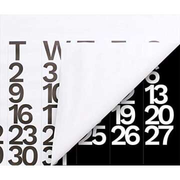 The Wall Calendar Year 2025 - Black/White- Giant Wall Calendar 48" x 36" - 12 Month Modern Calendar