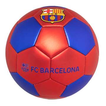 Maccabi Official FC Barcelona Soccer Ball with Metallic Red, Size 5