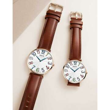 MASTOP Rose Gold Ultrathin Couples Watches Set 2