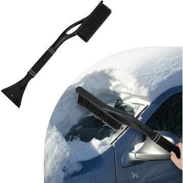 24 Inch Car Snow Scraper and Brush - Ultimate Winter Tool for Ice Removal