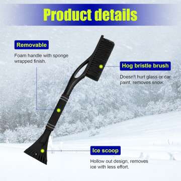 24 Inch Car Snow Scraper and Brush for Easy Ice Removal