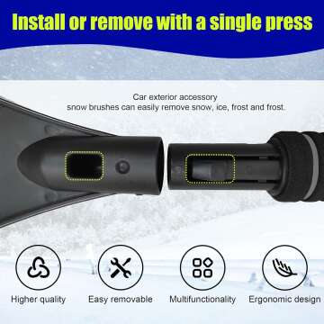 24 Inch Car Snow Scraper and Brush for Easy Ice Removal