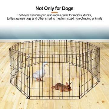 Epetlover Foldable 24/30/36/42/48 Inch Metal Exercise Dog Play Pen Indoor Outdoor Playpen for Small Animals 8 Panel Pet Fence for Home Yard Camping