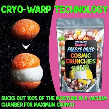 Sour Freeze Dried Candy - 4 Ounce Freeze Dried Sour Cosmic Crunchies Viral Candy - Gourmet Freeze Dried Sour Candy - Freeze Dry Candy Dry Freeze Candy for All Ages