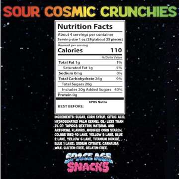 Sour Freeze Dried Candy - 4 Ounce Freeze Dried Sour Cosmic Crunchies Viral Candy - Gourmet Freeze Dried Sour Candy - Freeze Dry Candy Dry Freeze Candy for All Ages