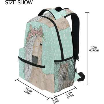 Flower Horse Backpack For Girls