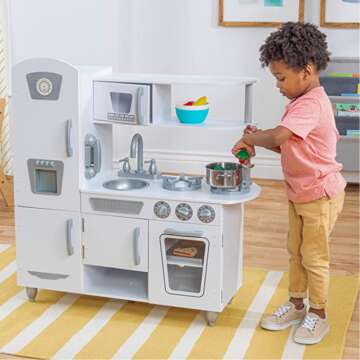 Vintage Wooden Play Kitchen for Imaginative Fun