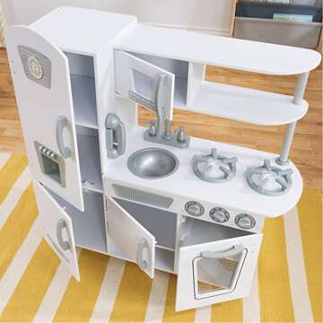 Vintage Wooden Play Kitchen for Imaginative Fun