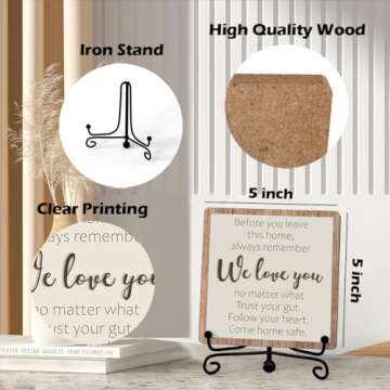 Home Desk Decor, Always Remember We Love You Sign, Desk Decorations For Office Home Living Room Bedroom, Farmhouse Shelf Decor, Inspirational Gifts, Wooden Plaque With Stand (B19)