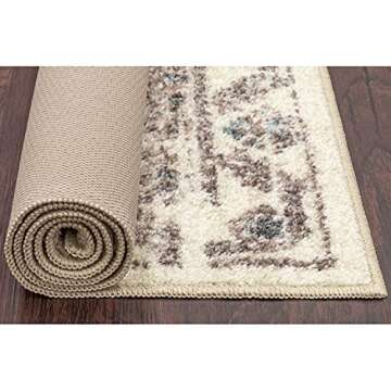 Maples Rugs Distressed Tapestry Vintage Area Rugs Carpet for Living Room & Bedroom [Made in USA], 5 x 7, Neutral