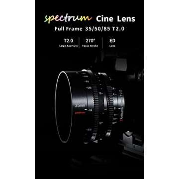 7artisans 50mm T2.0 Full Frame Large Aperture Cine Cinematic Professional Film Lens for Leica/Sigma/Lumix/Panasonic L Mount Camera