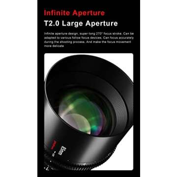 7artisans 50mm T2.0 Full Frame Large Aperture Cine Cinematic Professional Film Lens for Leica/Sigma/Lumix/Panasonic L Mount Camera