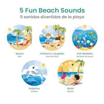 Binibi Spanish Books for Babies & Toddlers 1-3 La Playa Interactive Bilingual Sound Book with Fun Beach Sounds | Bilingual Children's Book | Spanish Learning for Kids | Libro en español para bebés