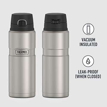 THERMOS Stainless King Vacuum-Insulated Drink Bottle, 24 Ounce, Matte Steel