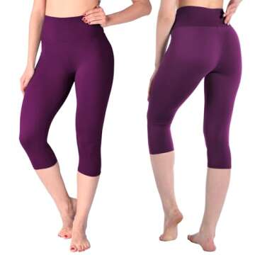 Stanpetix Leggings for Women Tummy Control - High Waisted Workout Leggings Compression Leggings for Women (Plum Purple,Capri,S-M)