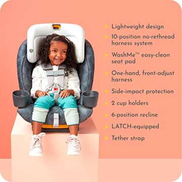 Century Drive On 3-in-1 Car Seat – All-in-One Car Seat for Kids 5-100 lb, Metro