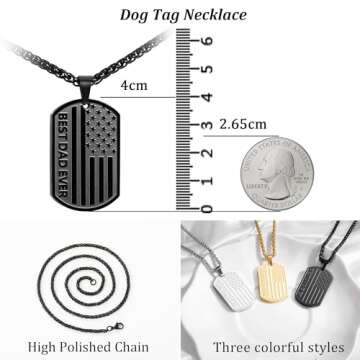 HEYOLL Gifts for Brother from Sister, To My Brother Dog Tag Necklace Best Brother Ever American Flag Pendant Jewelry Presents Valentines Birthday Christmas Gifts Men Teenage Boys Ages Black