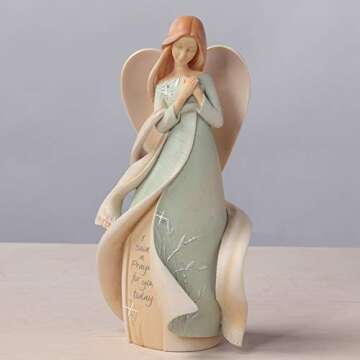 Enesco Foundations Collection Said a Prayer for You Angel Figurine- Resin Hand Painted Collectible Decorative Angels Figurines Home Decor Statue, 9 Inch