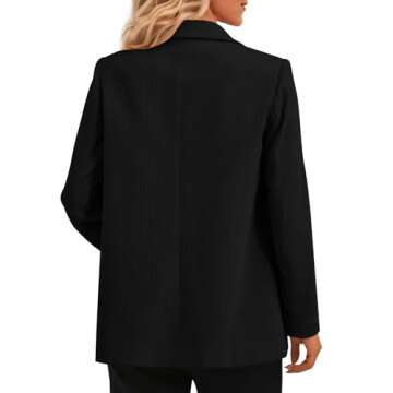 PRETTYGARDEN Women's Winter Corduroy Blazers Jackets Dressy Casual Ribbed Long Sleeve Lapel Fashion Work Business Outerwear (Black,Medium)