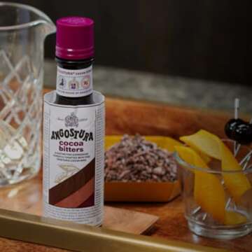 Angostura Cocoa Bitters - 4 FL OZ, Premium Cocktail Bitters for Home and Profession-al Mixologists, Kosher Certified, Sodium-Free Flavor Enhancer