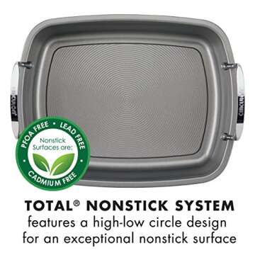 Circulon Nonstick Roasting Pan / Roaster with Rack - 17 Inch x 13 Inch, Gray