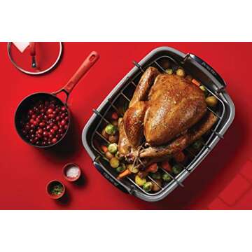 Circulon Nonstick Roasting Pan / Roaster with Rack - 17 Inch x 13 Inch, Gray