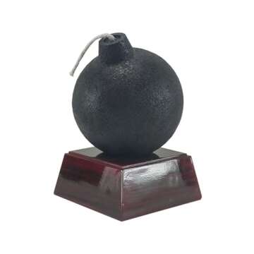 Decade Awards Bomb Trophy - 5.5 Inch Tall | Da Bomb Award | Celebrate an Explosive Victory with This Bombshell of a Trophy - Engraved Plate on Request