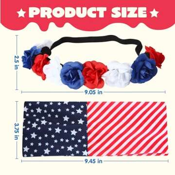 JOYIN Patriotic Accessories: American Flag Headband and Floral Headband for Women, Girls - Ideal for Memorial Day, Independence Celebrations