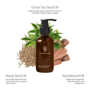 True Botanicals Pure Radiance Body Oil | Anti-Aging Body Oil for All Skin Types | Moisturize & Restore Skin Health | Dermatologist Tested, All Natural, Vegan, Clinically Proven | 3.9 fl oz | 114 ml