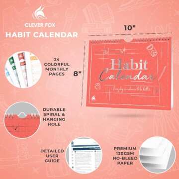 Clever Fox Habit Tracker Calendar - Boost Productivity with 2-Year Planner