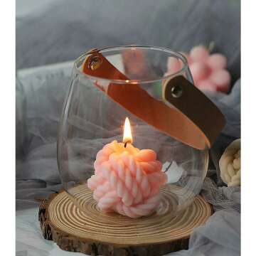 Decorative Twisted Soy Wax Candle Set - 3 Pieces